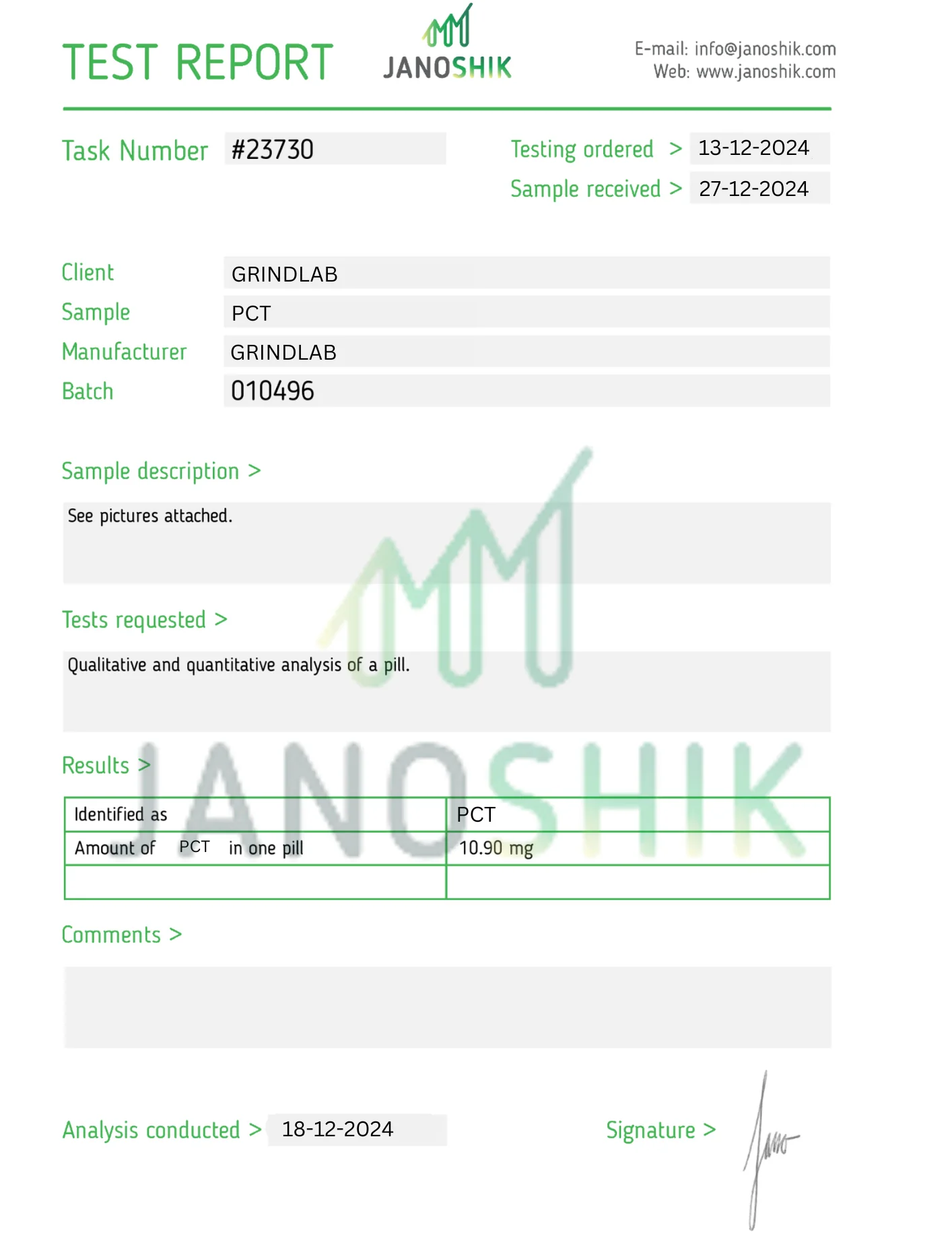 Grindlab PCT (Post Cycle Therapy) 60 CAPSULES