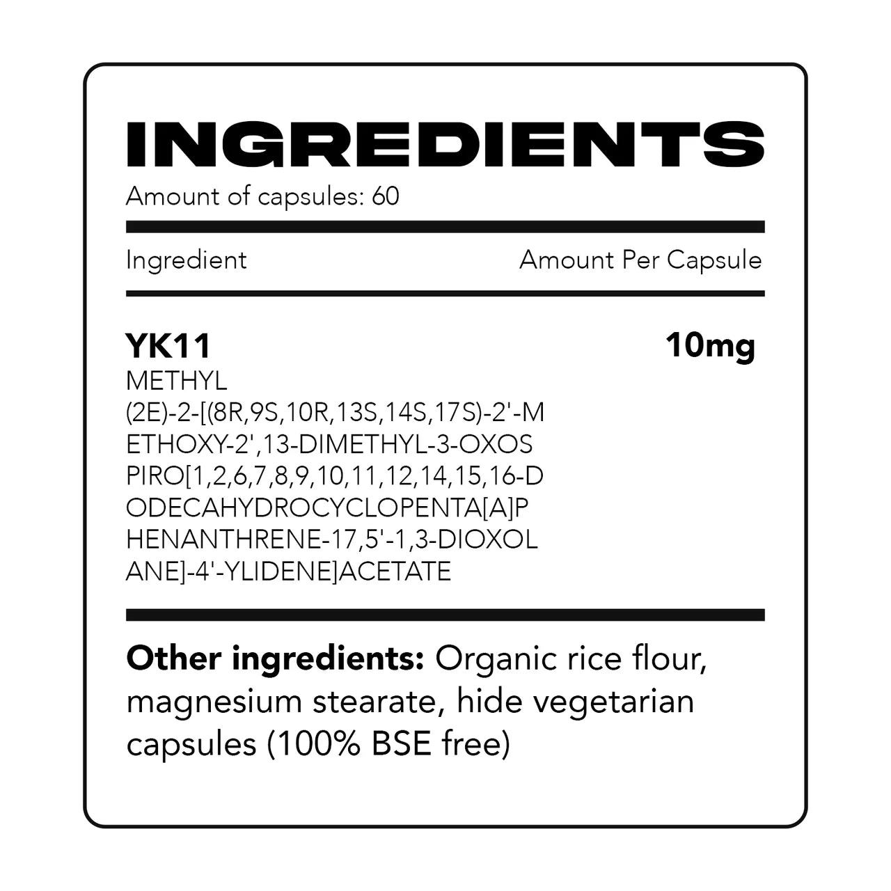 Warton Labz | YK11 | 60 Capsules - 10 mg