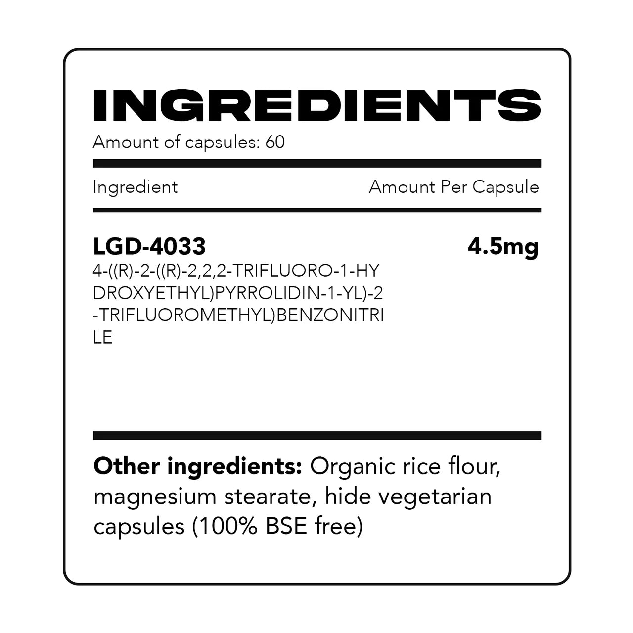 Warton Labz | LGD4033 | 60 Capsules - 10 mg