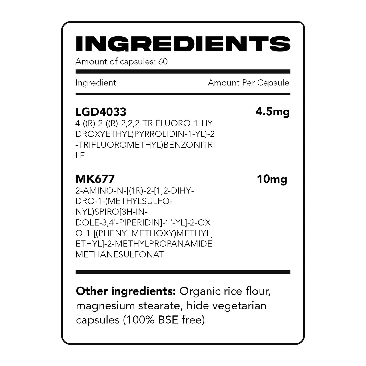 Warton Labz | LGD4033 + MK677 | 60 Capsules - 10 mg