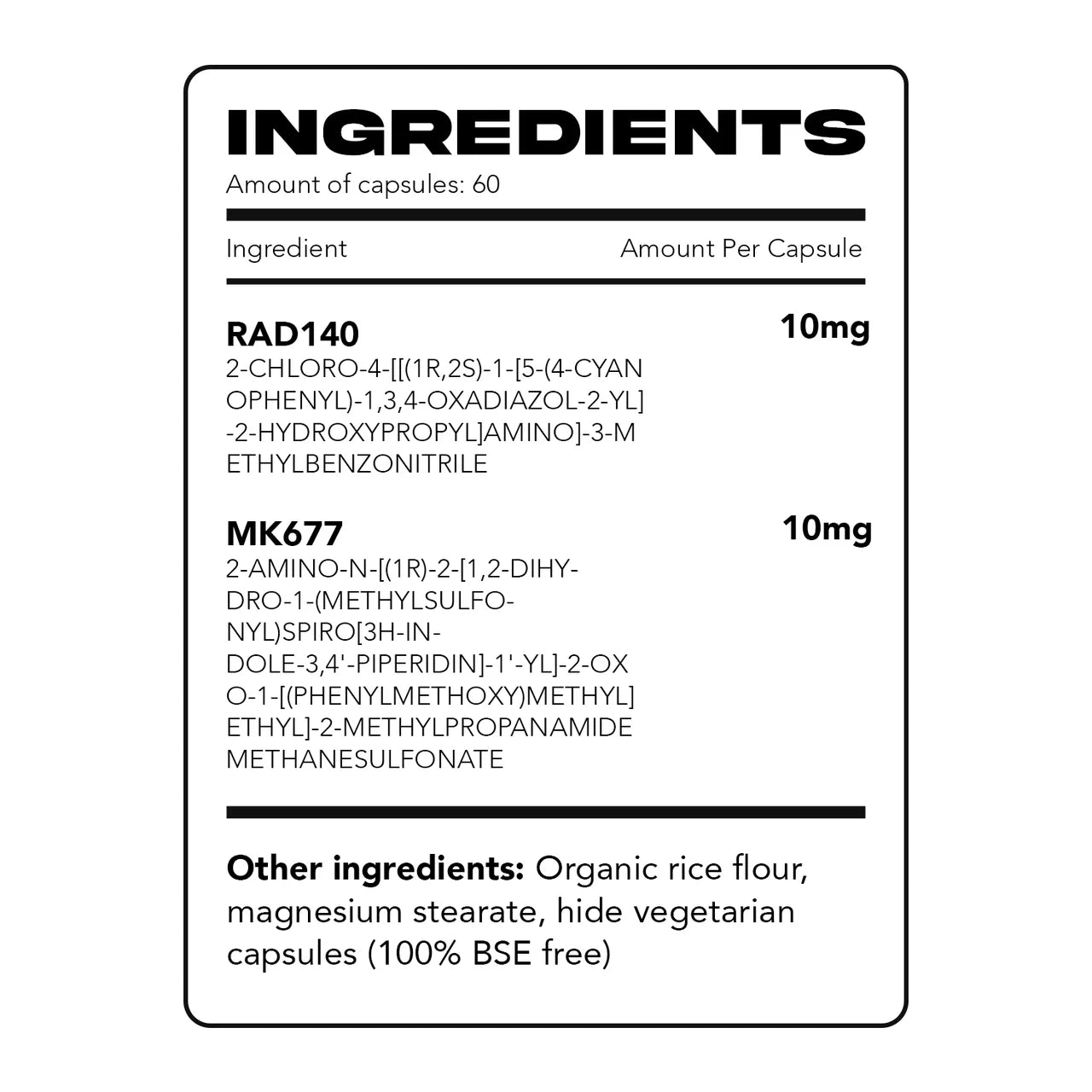 Warton Labz | MK677 + RAD140 | 60 Capsules - 10 mg